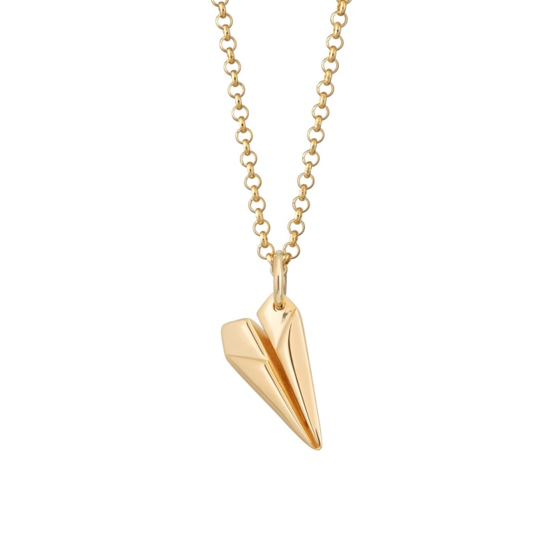 Gold Plated Paper Plane Necklace