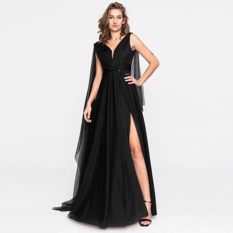 Thumbnail of Terracotta Tulle Evening Gown Black image
