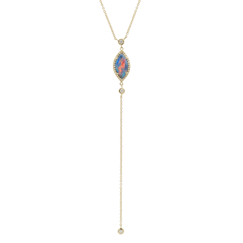 Thumbnail of Opal Marquise Lariat With Diamonds image