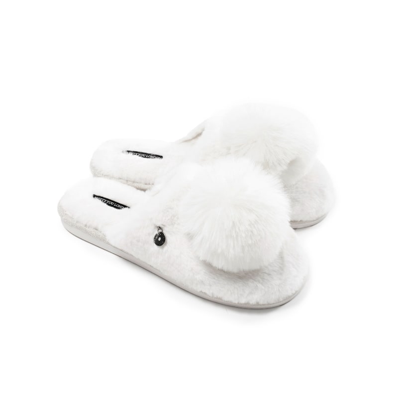 Thumbnail of Etta Pom Mule Slippers In Ecru image