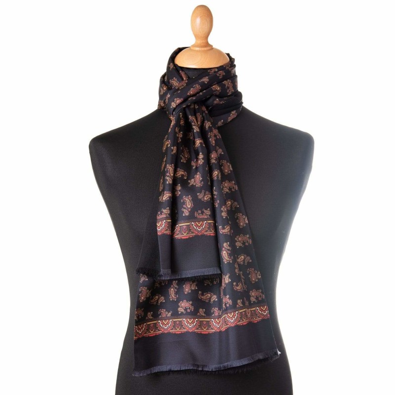 Elizabetta Sondrio - Wool Backed Silk Scarf - Chocolate - Brown