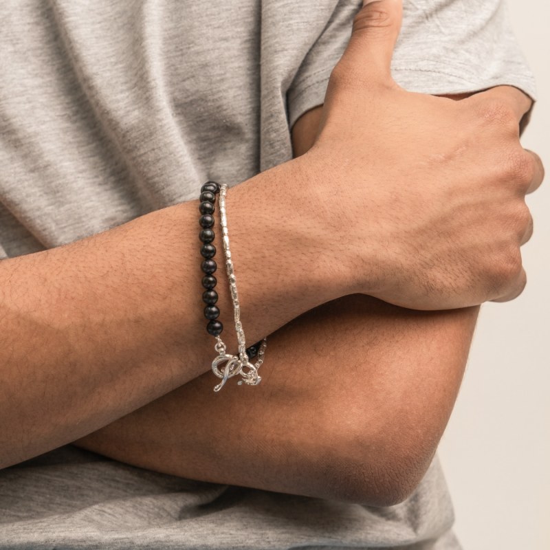 Thumbnail of Men's Black Pearl Bracelet image