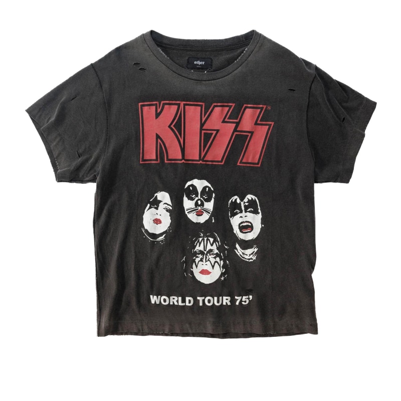 Thumbnail of Kiss - World Tour - Vintage Band T-Shirt - Heavy Relic Black image