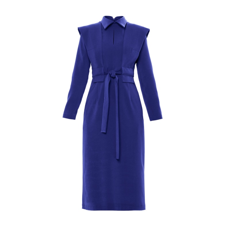 Blue Fashion Fitted Midi Dress | Julia Allert | Wolf & Badger