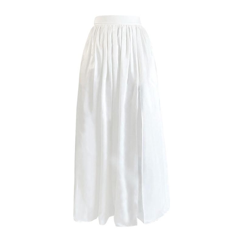 Thumbnail of Isabelle Cotton And Silk-Blend Gathered Skirt - White image