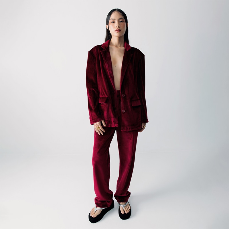 Thumbnail of Ulla Maroon Velvet Blazer image