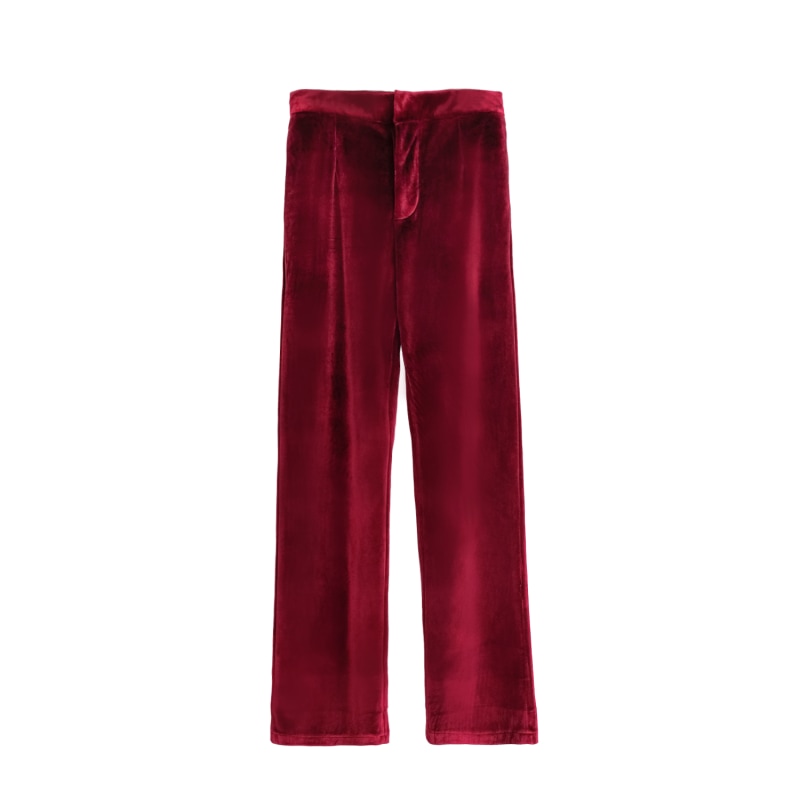 Thumbnail of Ulla Maroon Velvet Long Pants image