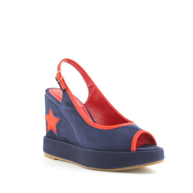 Thumbnail of Davinia Blue & Red Wedges image