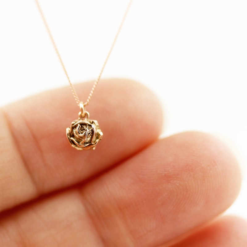 Thumbnail of Rose Necklace – Rose Gold Vermeil image