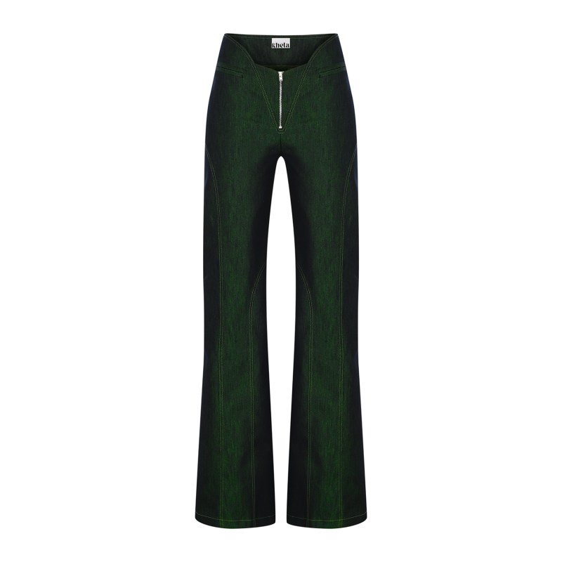 Thumbnail of Unhinged Green Navy Denim Pants image