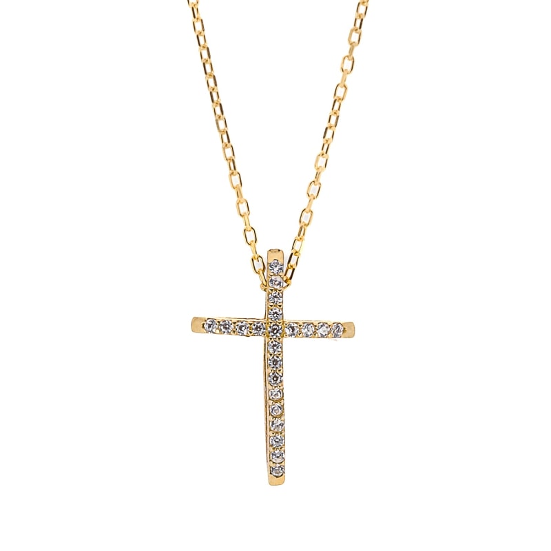 Unique Diamond Cross Necklace Gold Ebru Jewelry Wolf Badger