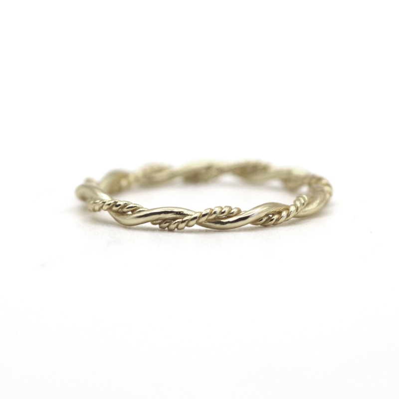 Thumbnail of Unique Thin Rope Design White Gold Ring image