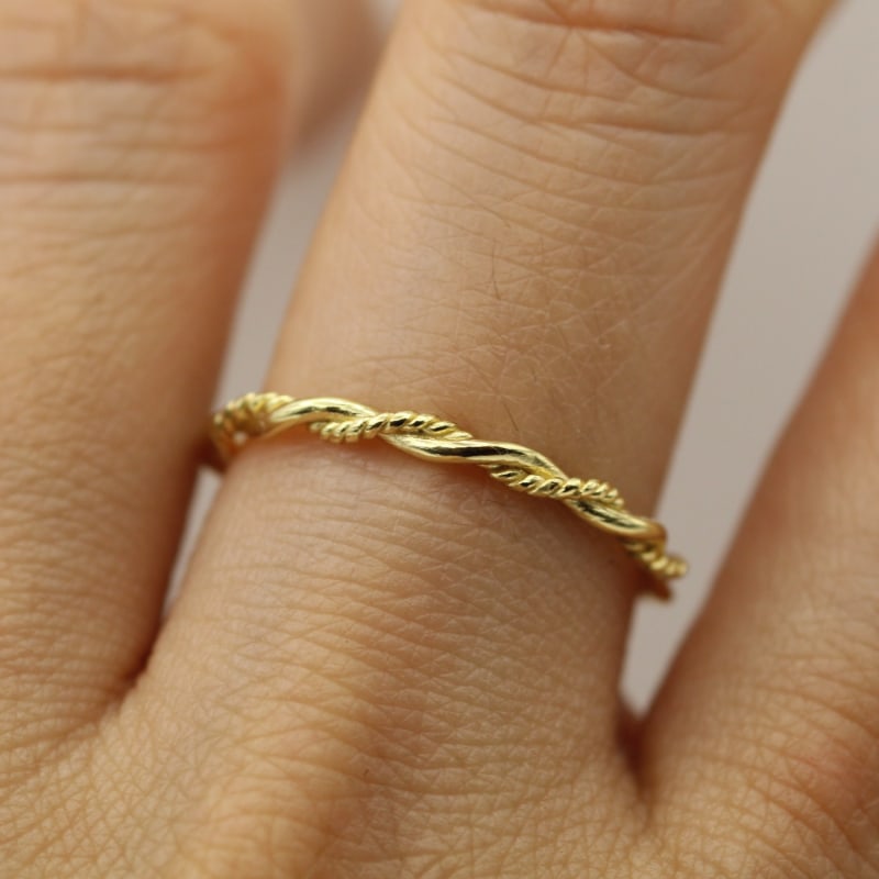 Unique Thin Rope Gold Ring, VicStoneNYC Fine Jewelry