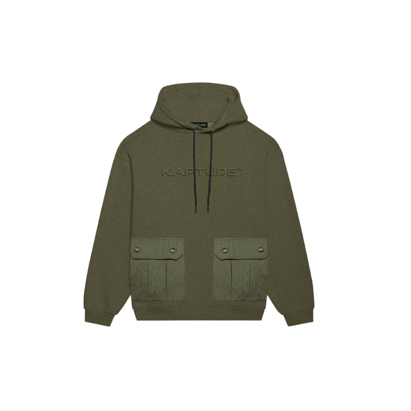 Thumbnail of Unisex Travel Logo-Print Pocket Hoodie - Military image