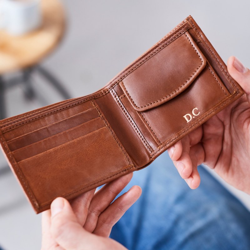 Thumbnail of Classic Tan Leather Wallet With Coin Pocket image