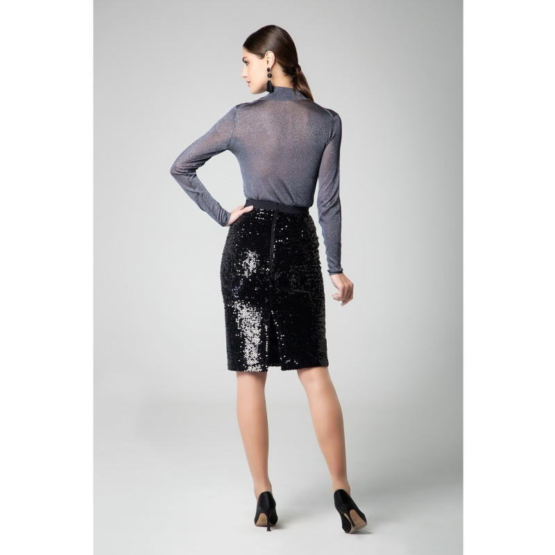 Thumbnail of Hanna Sequinned Velvet Pencil Skirt image