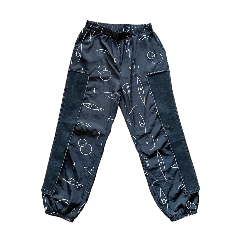 Thumbnail of Upcycled Denim Panel Joggers - Black image