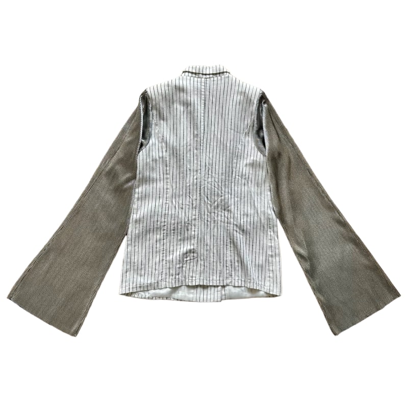 Thumbnail of Upcycled Metallic Statement Sleeve Blazer - White & Silver image