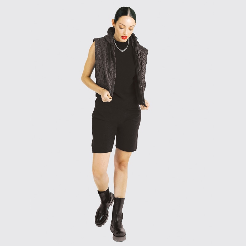 Thumbnail of Cashmere Mockneck Sleeveless Top - Black image