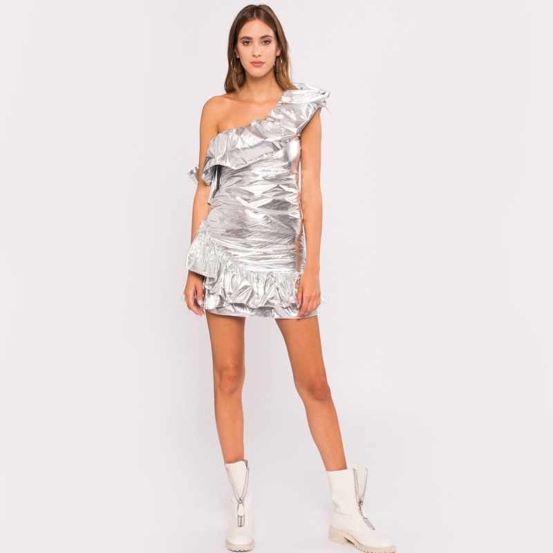 Silver Mini Dress | Nissa | Wolf ☀ Badger