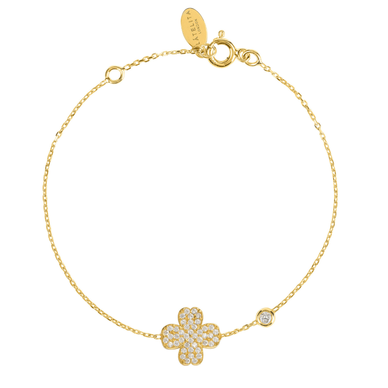 Thumbnail of Lucky Four Leaf Clover Bracelet Gold image