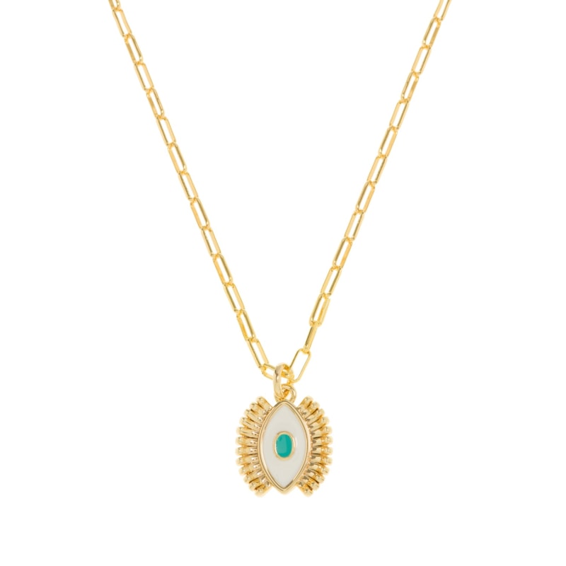 Thumbnail of Turquoise Evil Eye Paper Clip Necklace image