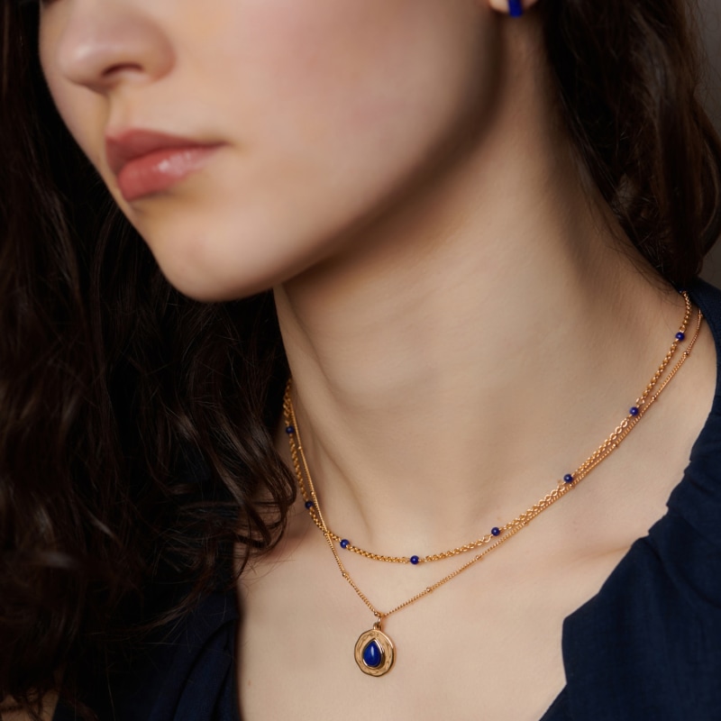 Thumbnail of Usekh Gold Vermeil Lapis Lazuli Necklace image