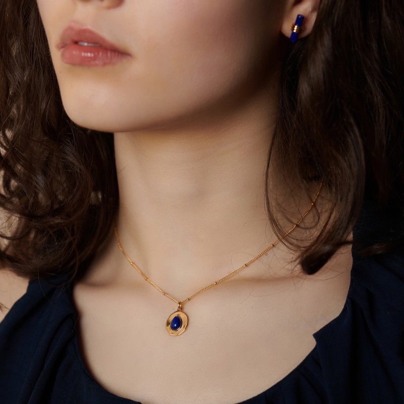 Thumbnail of Usekh Gold Vermeil Lapis Lazuli Necklace image