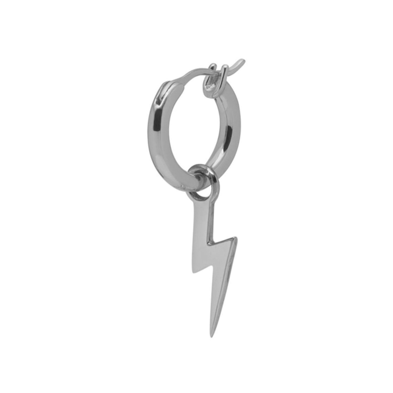 Thumbnail of Lightning Bolt Hoop Earring In Silver image