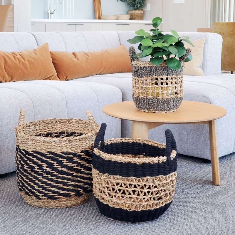 Thumbnail of Ula Mesh Basket In Black - Set Of 3 image