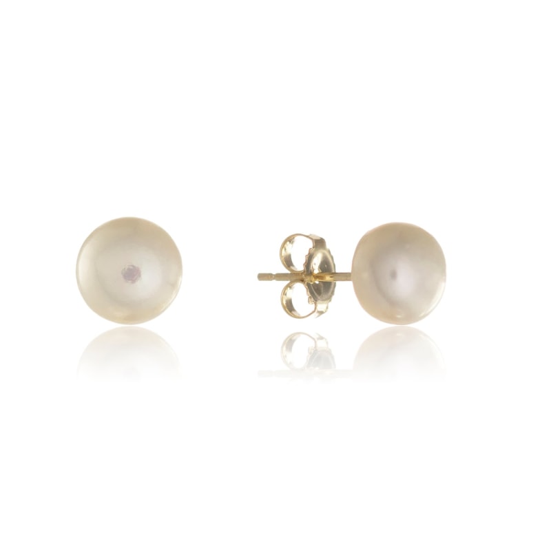 Thumbnail of Seville White Pearl & Yellow Gold Vermeil Stud Earrings image