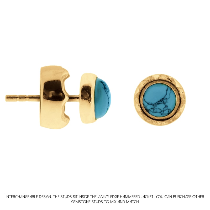 Thumbnail of Maya Gold Vermeil Stud Earrings - Turquoise image