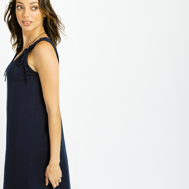 Thumbnail of Cashmere Maxi Slip Dress - Navy Blue image