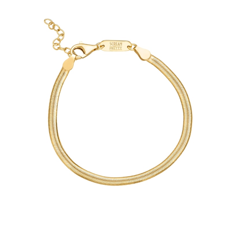 Gold Flat Snake Chain Necklace by Scream Pretty