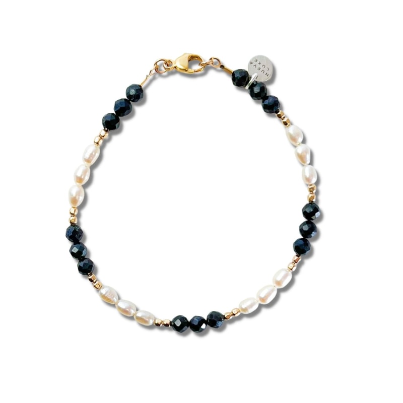 Thumbnail of Deep Blue Sapphire & Pearl Bracelet With Gold image