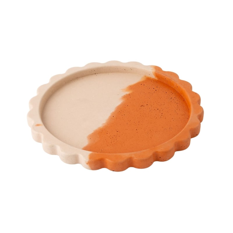 Thumbnail of Concrete Scallop Tray - Terracotta & Blush image