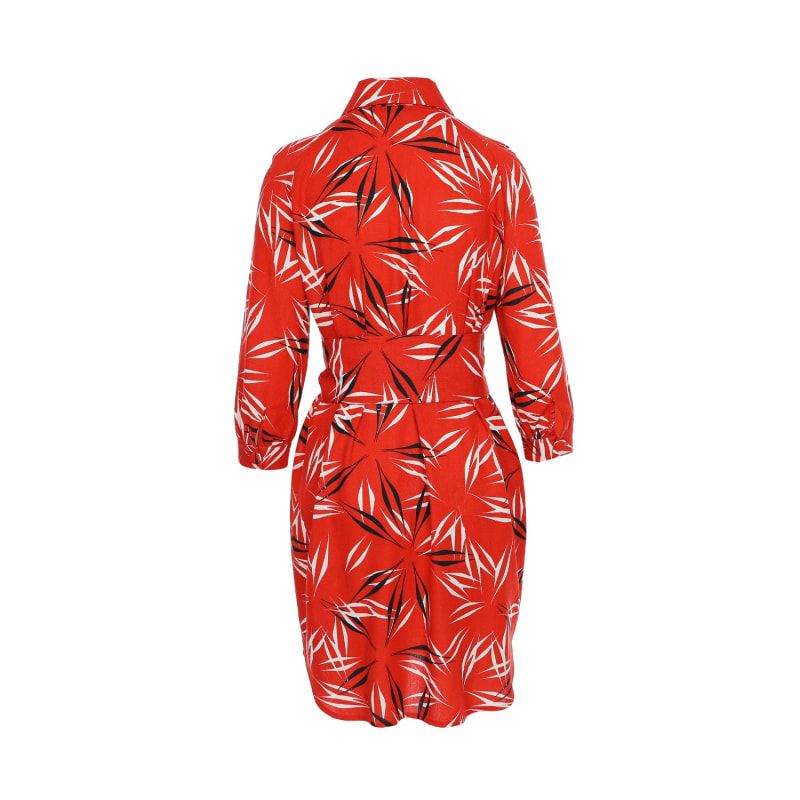 Thumbnail of Rouge Belted Linen Shirt Dress In Red image