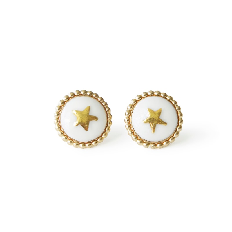 Thumbnail of Gold Lustre Star Stud Earrings image