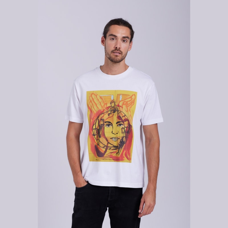 Thumbnail of Rewind Mother Nature White Organic Cotton T-Shirt. image