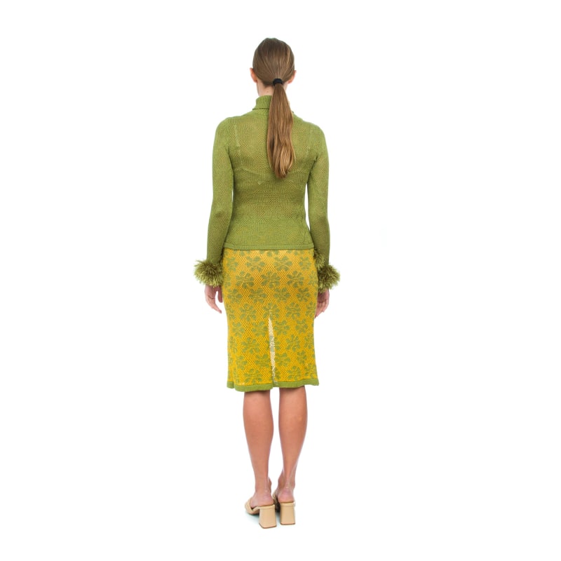 Thumbnail of Green Knit Skirt With Handmade Knit Details image