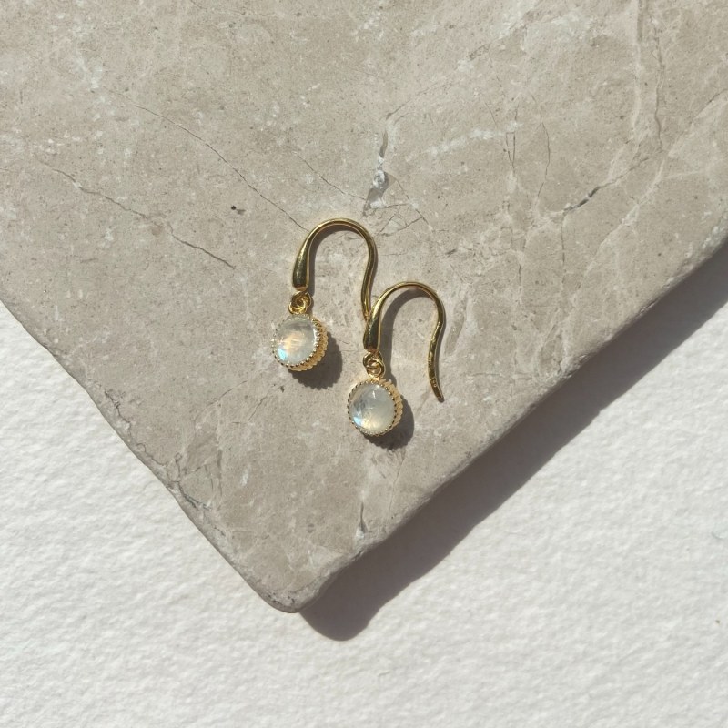 Thumbnail of Barcelona June Birthstone Hook Earrings Moonstone image