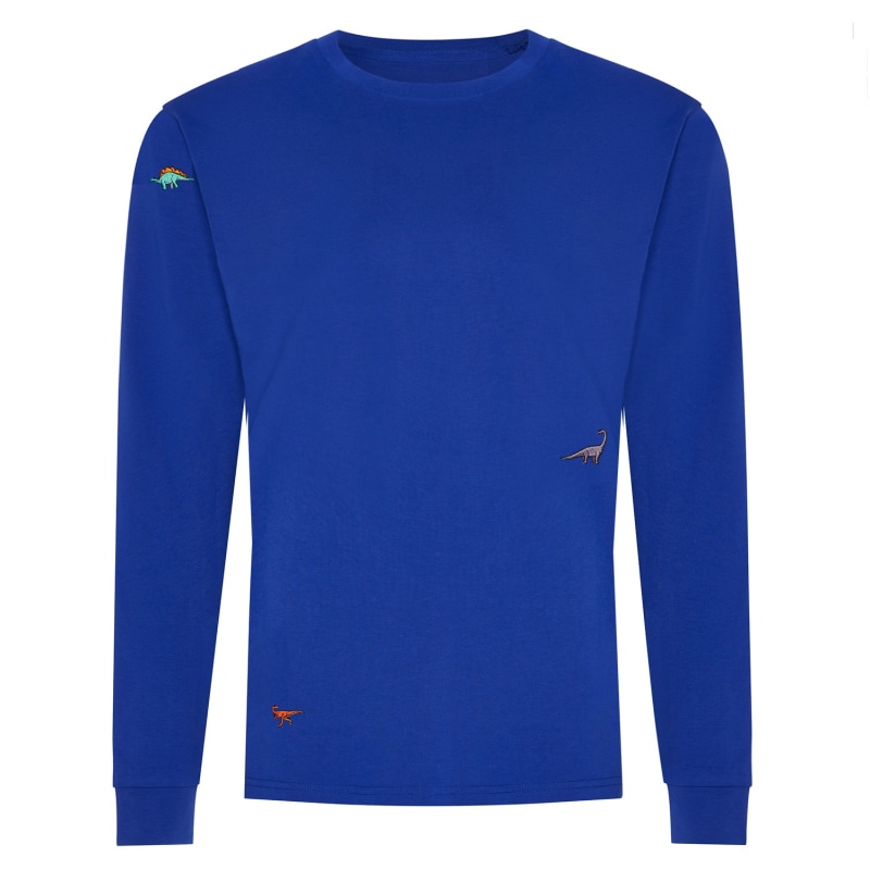 Dino Embroidered Long Sleeved T-Shirt Electric Blue | INGMARSON