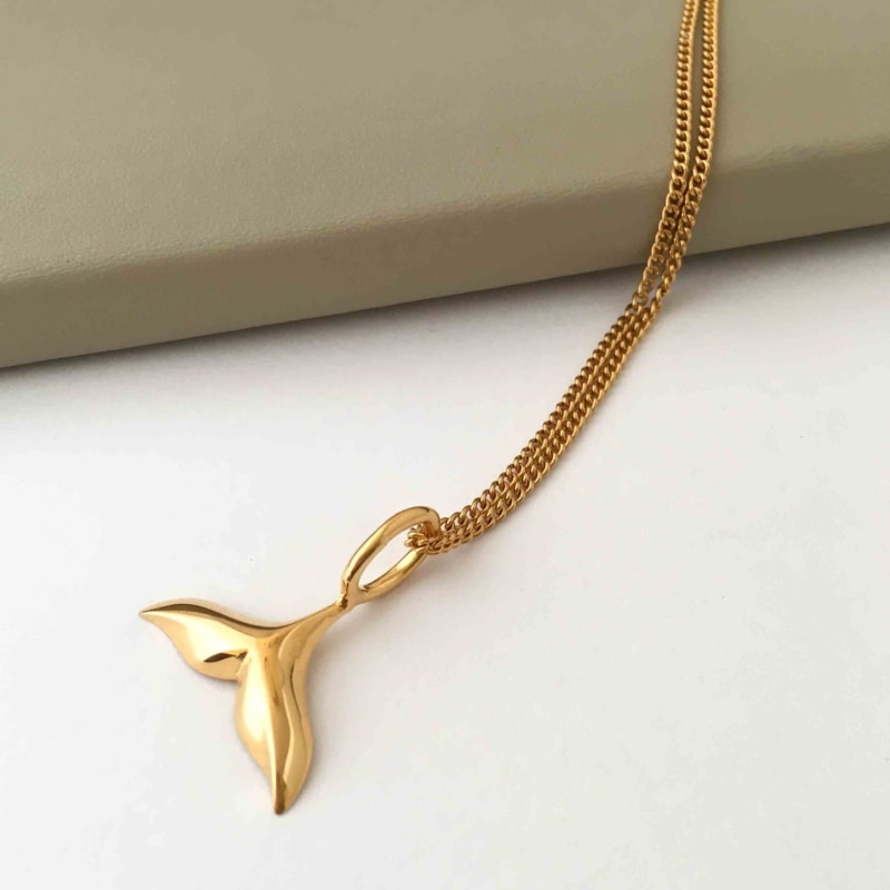 Thumbnail of Whale Tail & Chain In Yellow Gold Plate image