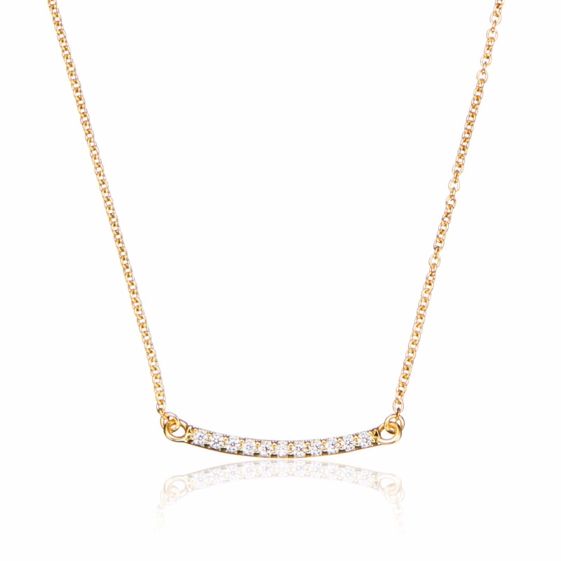 Thumbnail of Gold Diamond Style Bar Necklace image