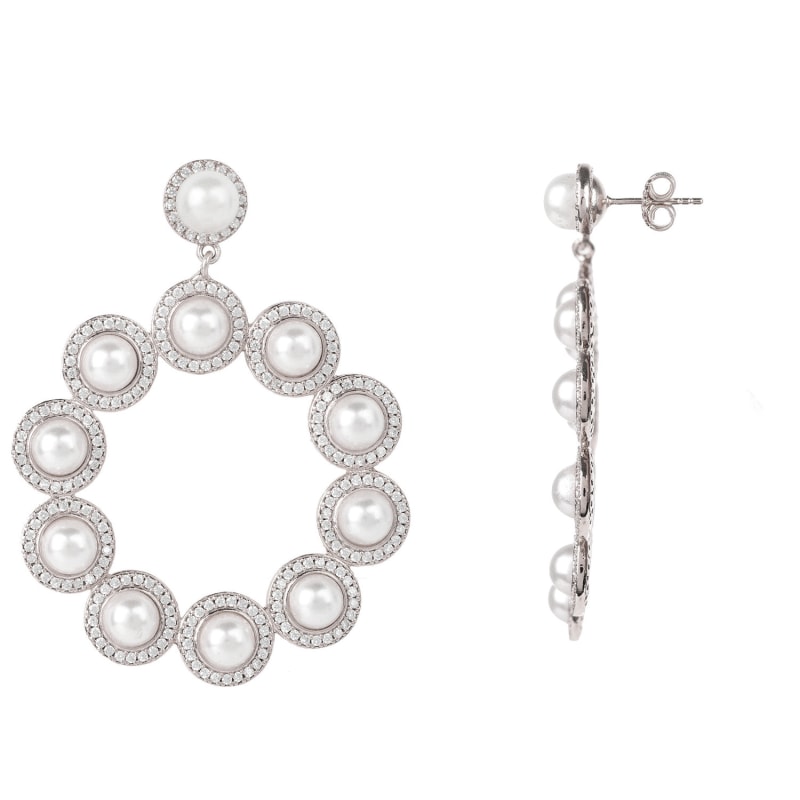 Thumbnail of The Gatsby Pearl Earrings Silver image