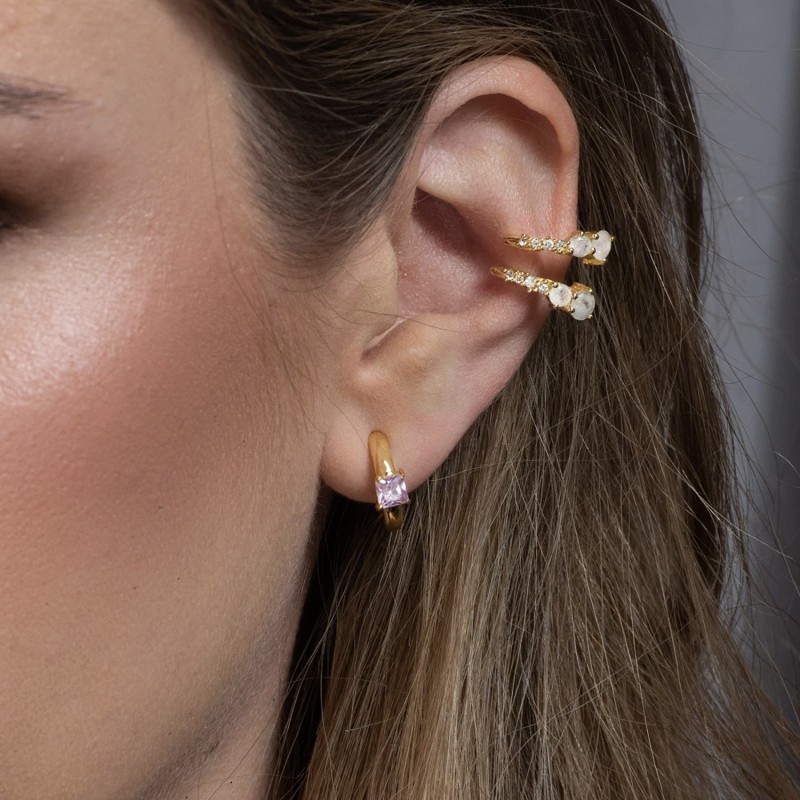 Thumbnail of Pink Goldplated Lia Hoops image