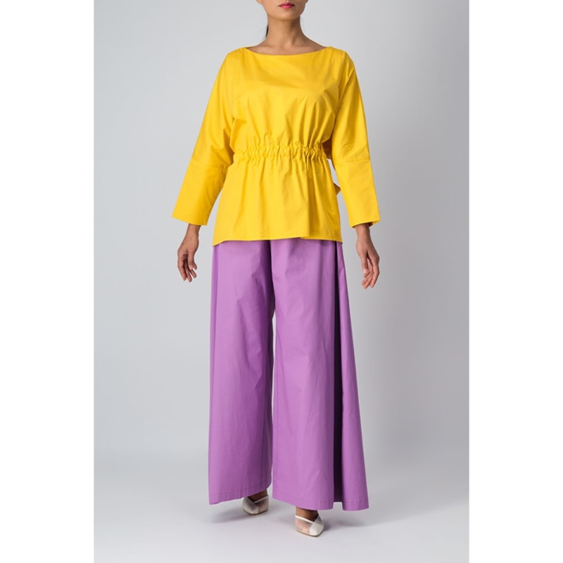 Thumbnail of High Waist Wide Legged Pants In Lavender image