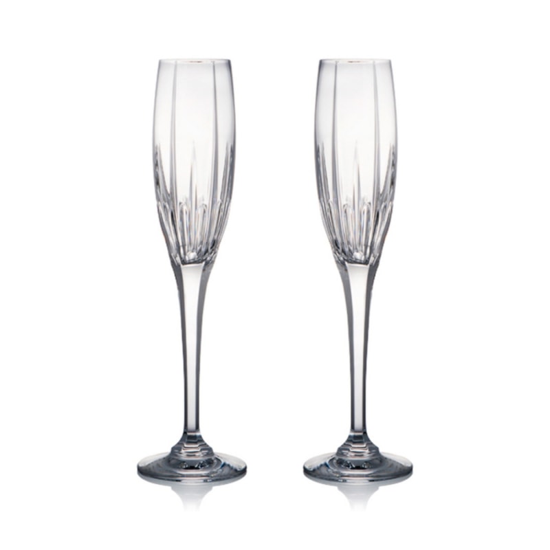 Thumbnail of Pair Of Crystal Skylight Champagne Glasses image