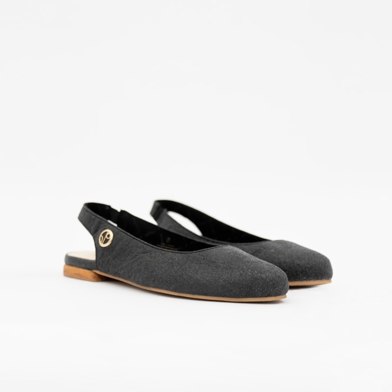 Thumbnail of Cannes Sling Back Flat Shoes In Charcoal Black image