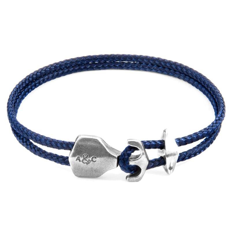 Thumbnail of Navy Blue Delta Anchor Silver & Rope Bracelet image